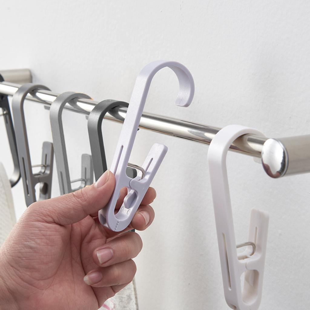 5 STÜCKE Kleider Handtuch Klammern Clips Mehrzweck Kleiderklammer Haken Kunststoff Stark Kleiderbügel Hängend Schwenkbar Wäscheklammer Haken