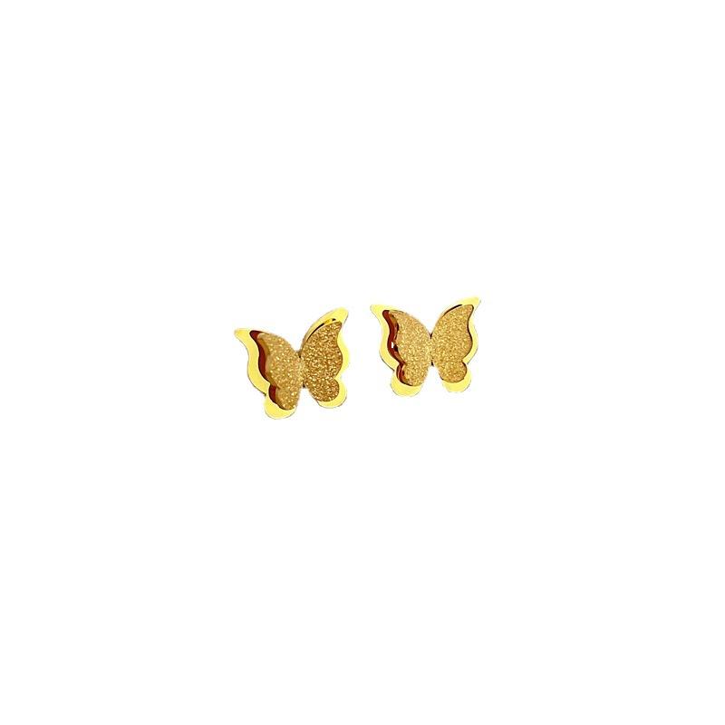 Butterfly Gold Foil Minimalist Stud Earrings Cold Men'S And Women'S Earrings Personality Temperament Banquet Earrings