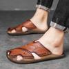 Shoes Men's summer cool and breathable fashionable high-quality leather beef tendon sole half a pack of sandals tide shoes