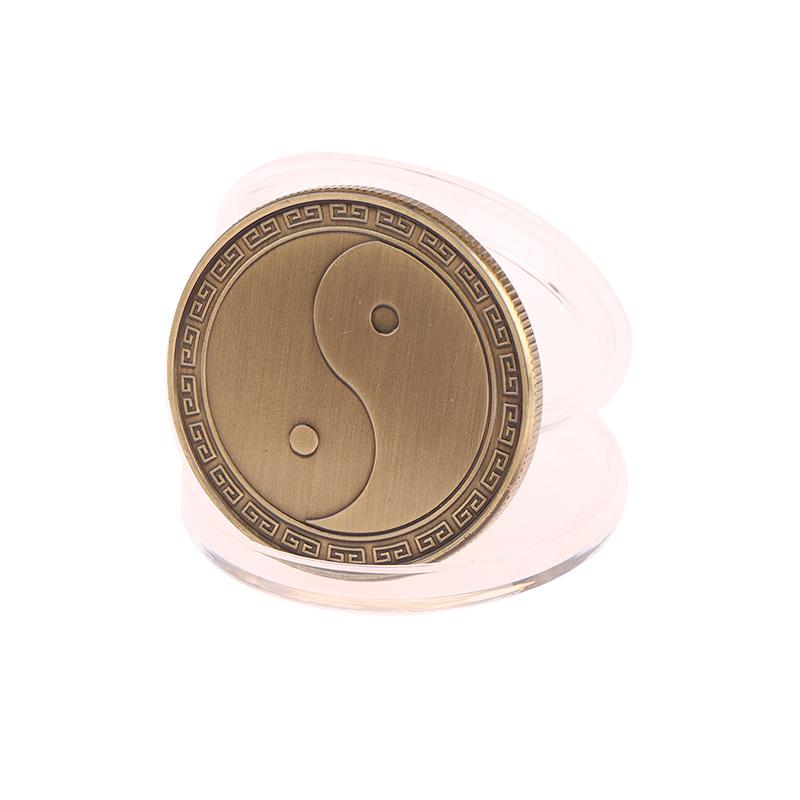 Drachen-Phönix-Gedenkmünze, Tai Chi, acht Diagramme, Herausforderungsmünze, traditionelle chinesische Kultur, symbolisiert Glück