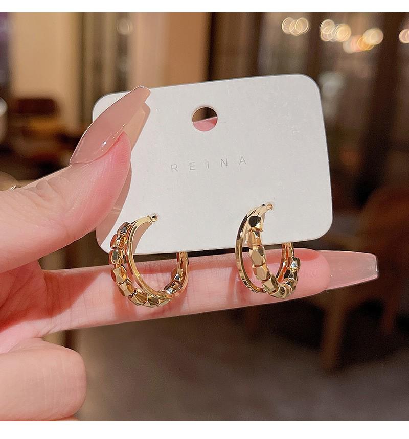 Cercei rotunzi minimaliști coreeni argintii pentru femei