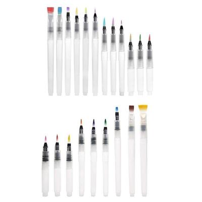 9/12Pcs Painting Water Brush Refillable Leakproof Watercolor Brush Pen for Watercolor Gouache Painting