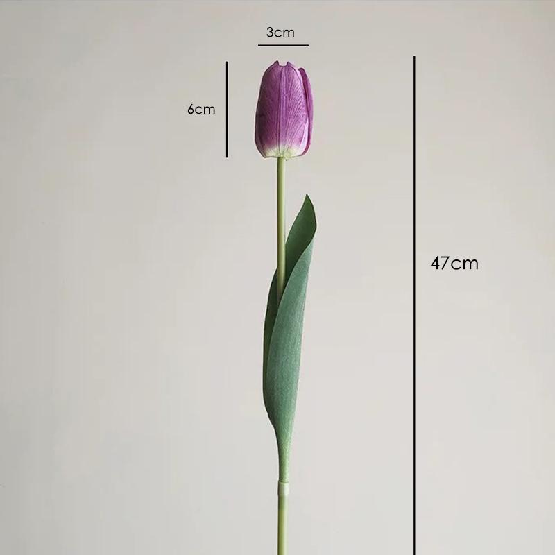 3pcs Realistic Artificial Tulips Flowers Real Touch Artificial Tulips Bouquet Spring Decoration Flowers DIY Wedding Bouquet