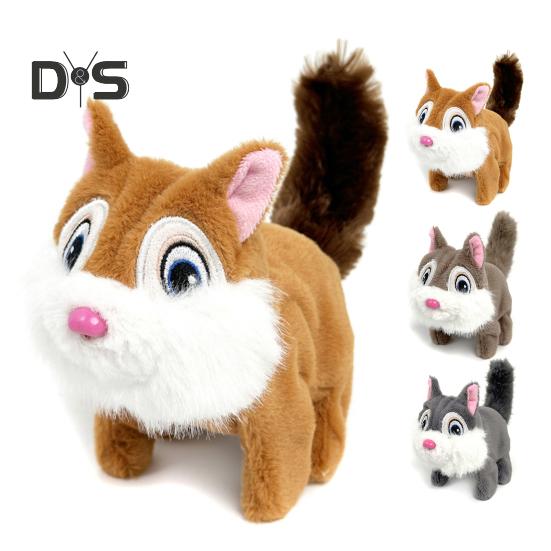 Jucărie electrică de pluș cu veveriță Jucărie interactivă de săritură cu coadă mobilă Veveriță Jucărie educațională pentru copii Tummy Timp târât Jucărie cu animale de pluș