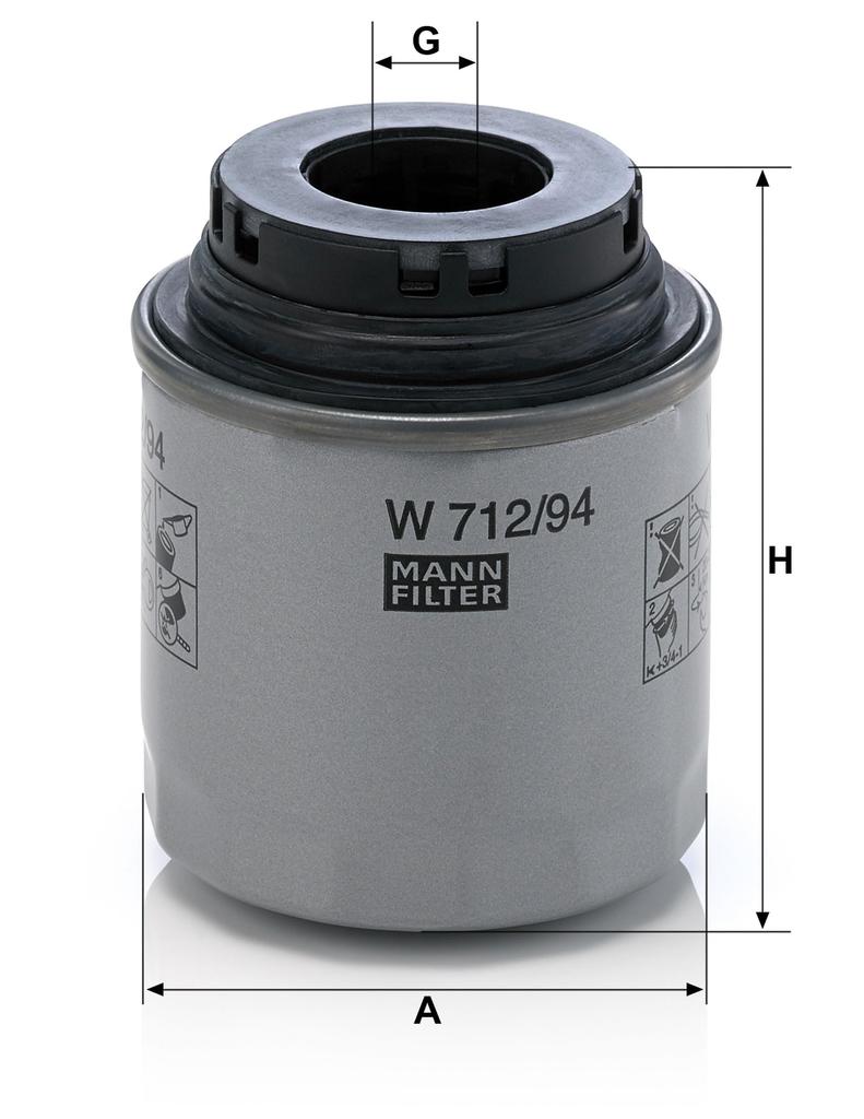 MANN FILTER Oil Filter W712/94