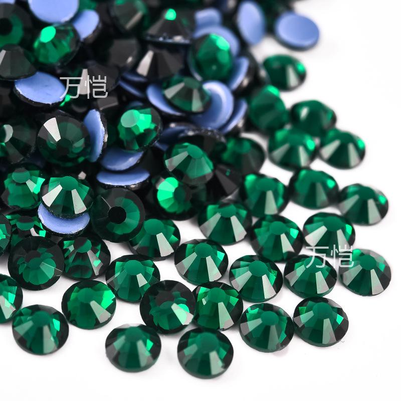 Green Series Glass Hot Drill, Crystal Hot Melt Adhesive Imitation Austrian Hot Drill Diy Clothing Luggage Rhinestone Jewelry Accessories