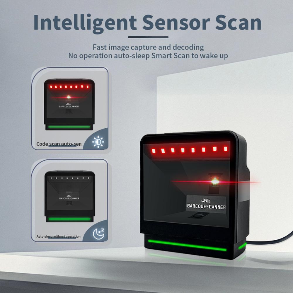 1D 2D Desktop Bar  Scanner QR   reader Omnidirectional   Scanning Wired USB Desktop Hands-  Auto-sensing Bar  Scannerfor 