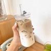 400ml Large Capacity Straw Cup, Heat-resistant Coffee Cup, Ice Cup, Household Outdoor Leak Proof