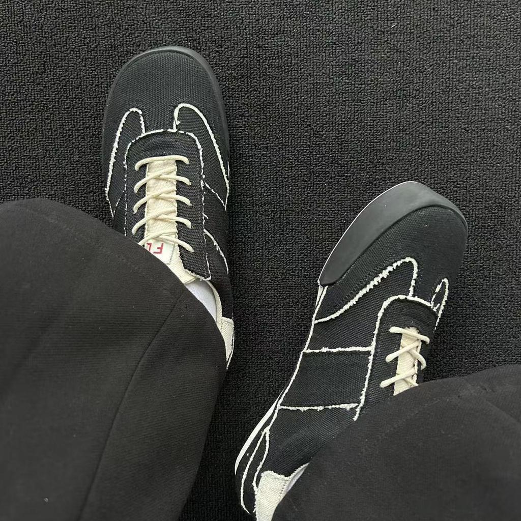 Men'S And Women'S Canvas Shoes Round Head Commuting Flat Baseplate Shoes Lace-Up Comfortable Casual Men'S Shoes Retro Shoes Versatile