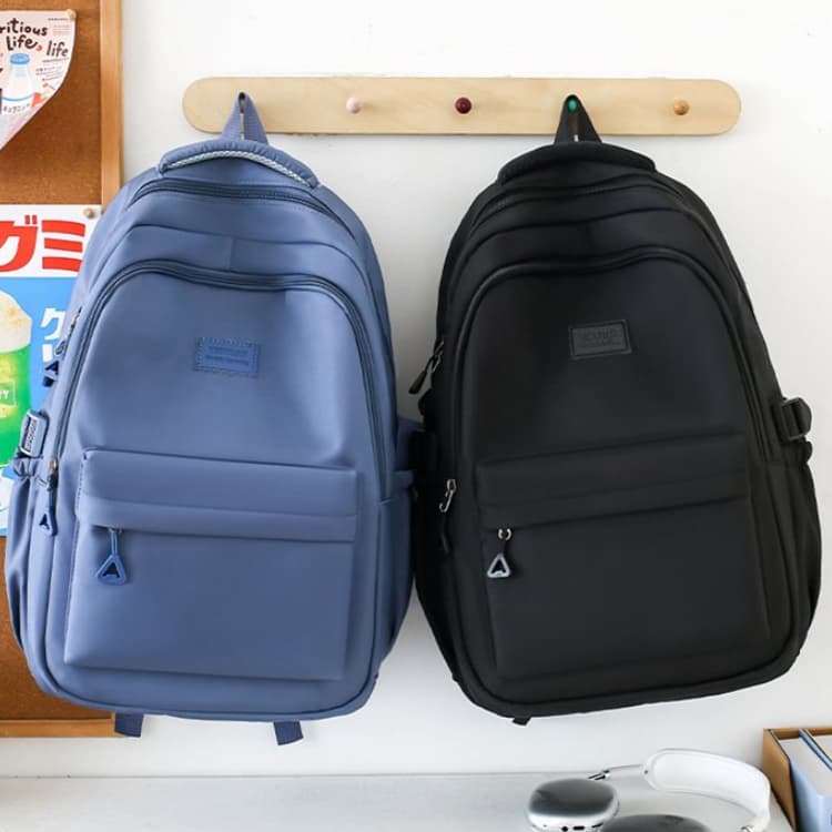 Three-piece nylon backpack student bag