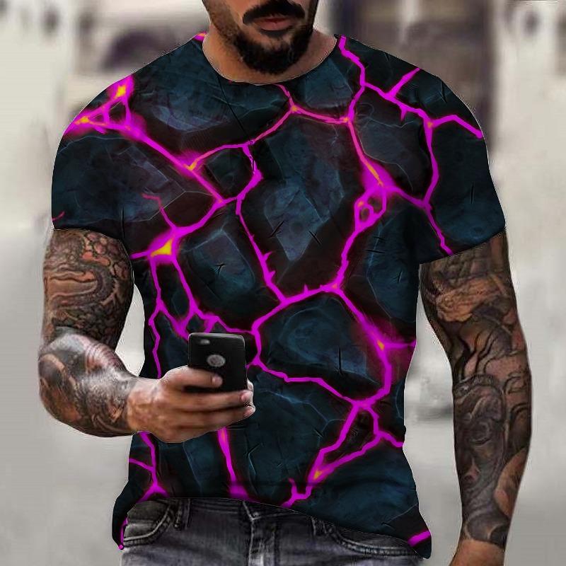 

Мужская Унисекс Футболка с Графическими Принтами Крэк Футболка Футболка Футболка с Коротким Рукавом 3D Принт Футболка с Круглым Вырезом Дизайнерская Повседневная 5XL