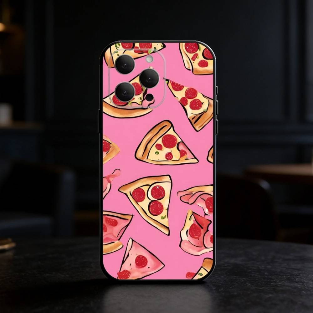 Delicious P-Pizza C-Cheese Phone Case Silicone black Soft For IPhone 17,16,15,14,13,12,11,SE,Plus Pro Max