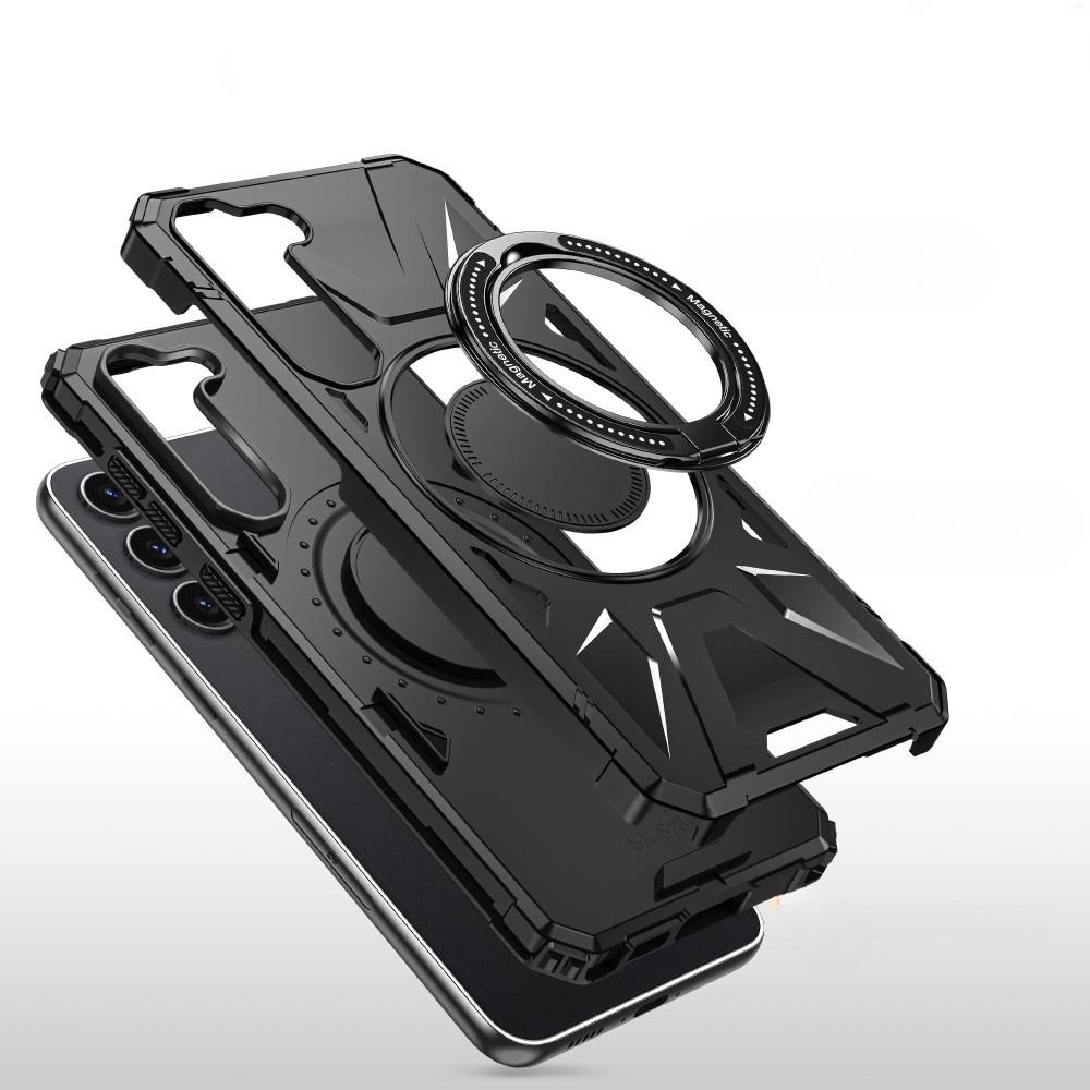 Case for Samsung Galaxy S24, Armored with a Stand and a Plate for the Holder, Black