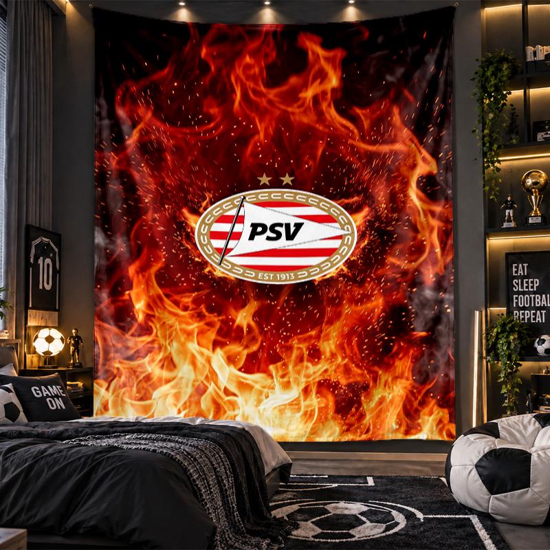 Arazzo da Appendere alla Parete Stampa PSV Eindhoven FC Tessuto per Soggiorno Camera da Letto Decorazione Casa