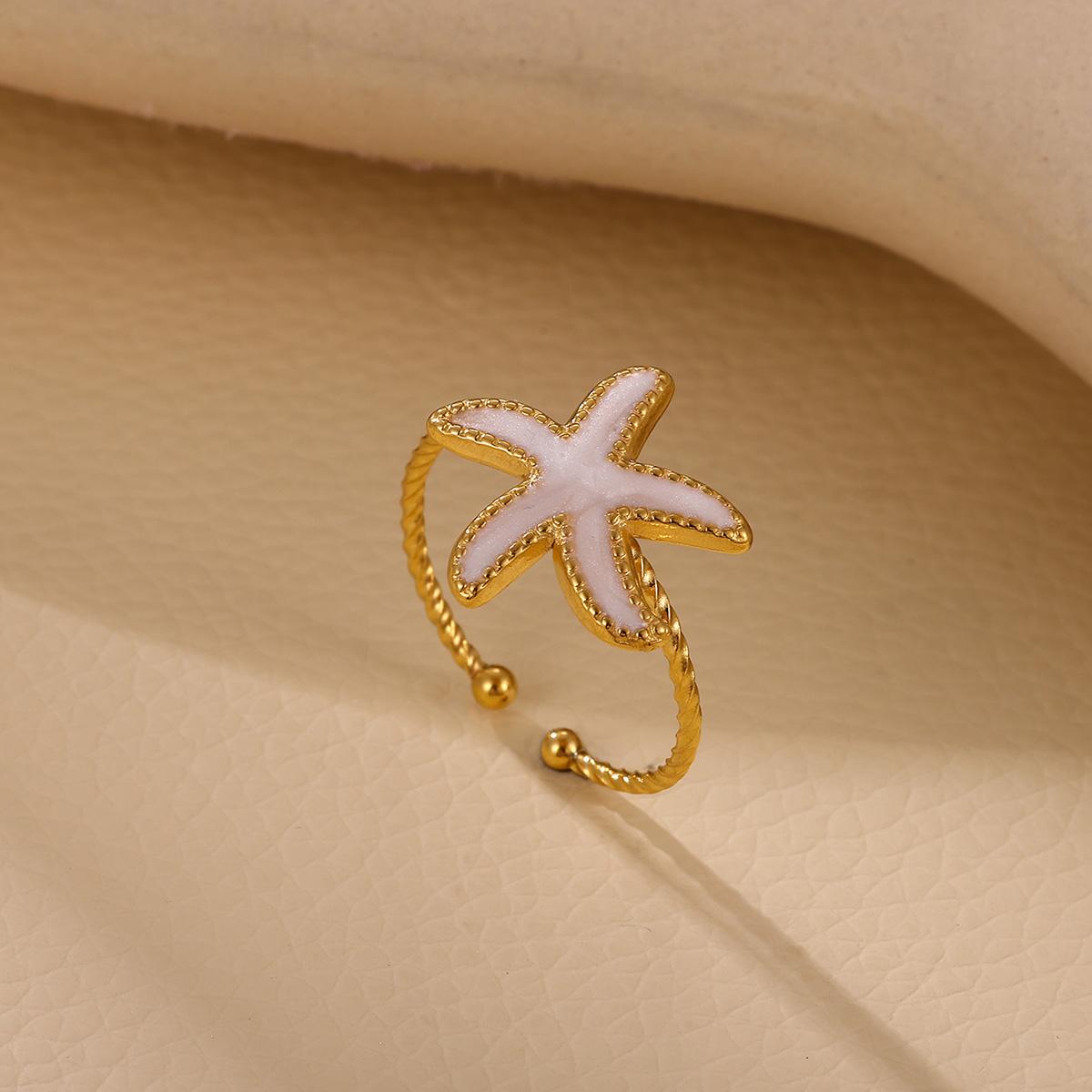 

Flower Fashion Anillos For Women Fake Pearl Gold Color Rings Stainless Steel Geometry Sunflower Ring Jewelry Party Daily Gifts resizable