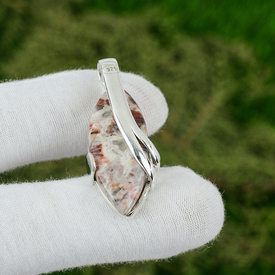 

Marquise Rainbow Jasper Stone Bezel Anniversary Birthday Pendant Sterling Silver