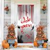Four-Sided Stretch Carpet Fabric Door Cover with Halloween Design - Easy Installation