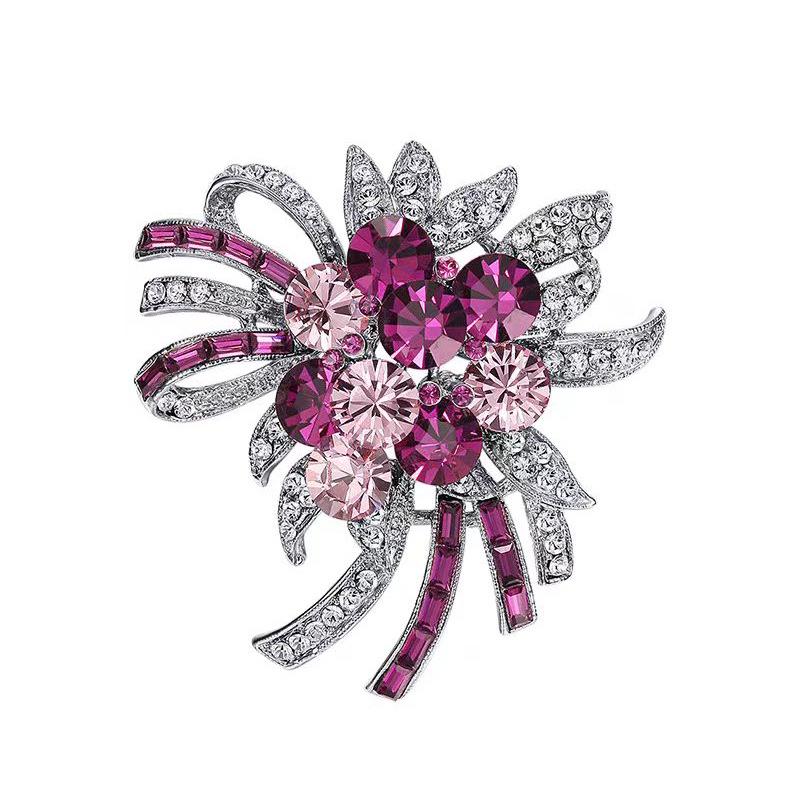Korean Style Crystal Rhinestone and Pearl Brooch Corsage: Simple Fashion Fabric Coat Pin