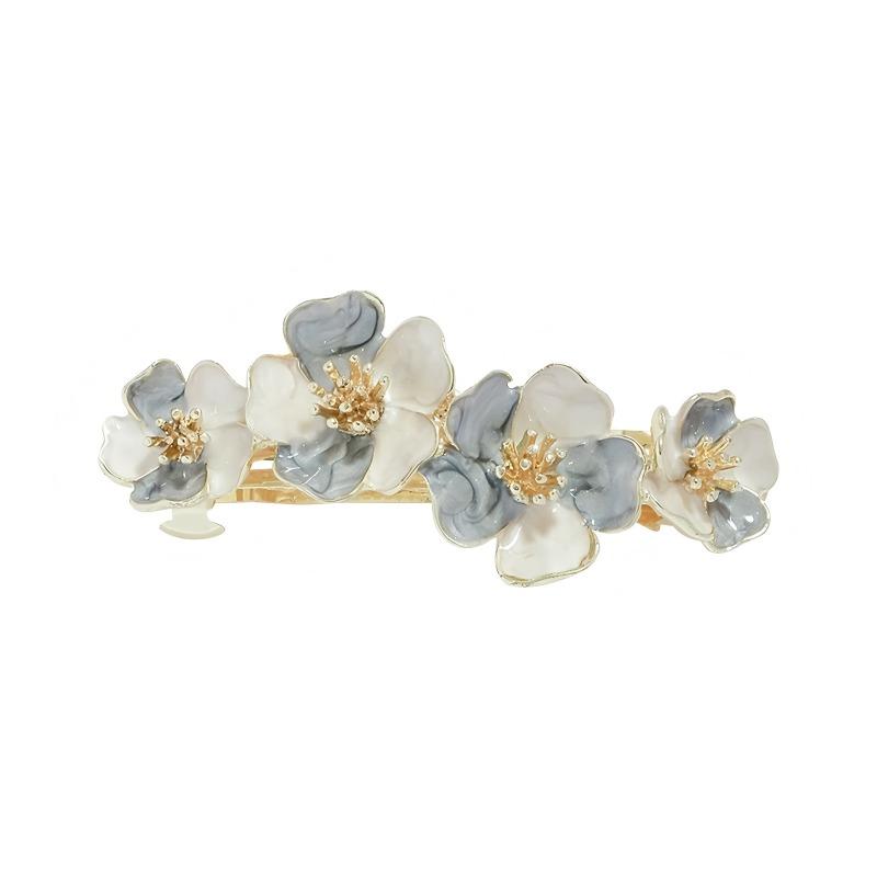 Exquisite Design Sense Flower Vertical Hair Clip, Women's Flower One-line Clip, Elegant Hair Clip At The Back of The Head