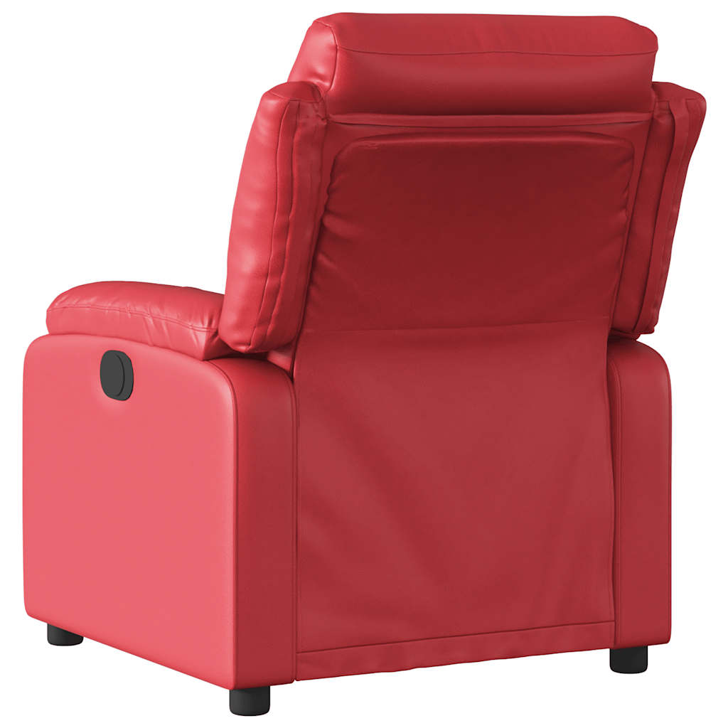 Recliner Chair In Red Artificial Leather