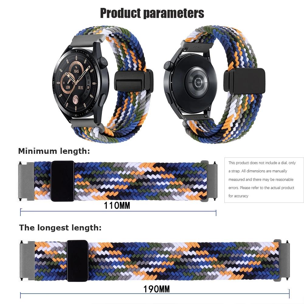20mm 22mm Nylon Strap For TicWatch E2/E3/S2/GTH 2/GTW/GTH Braided Band For TicWatch Pro 3 Ultra GPS Bracelet Sports Belt Corre