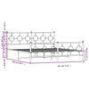 Metal Bed Frame with Headboard and Footboard Black 183x213 cm