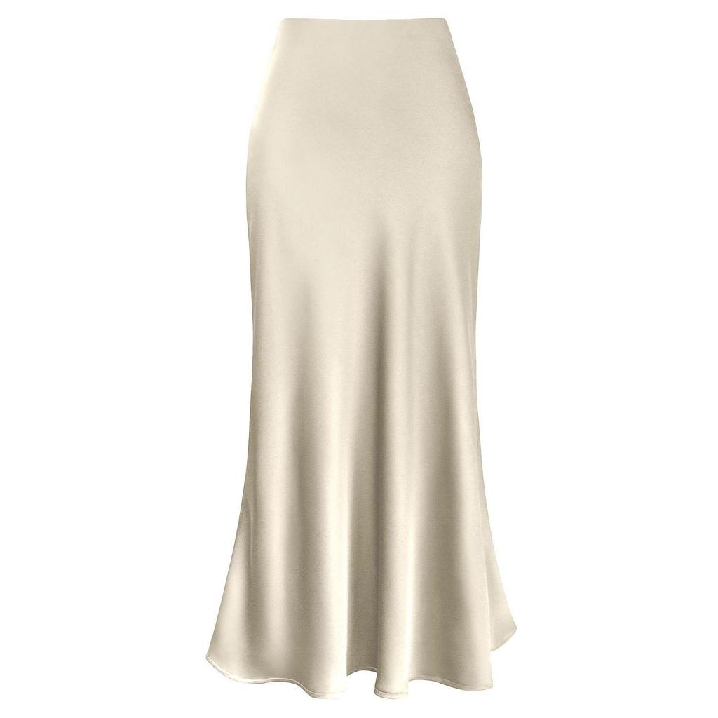 Gonna da Cocktail da Sera da Donna a Vita Alta Primavera ed Estate Gonne Lunghe Pieghettate in Raso Eleganti e di Carattere Gonne Maxi Chic