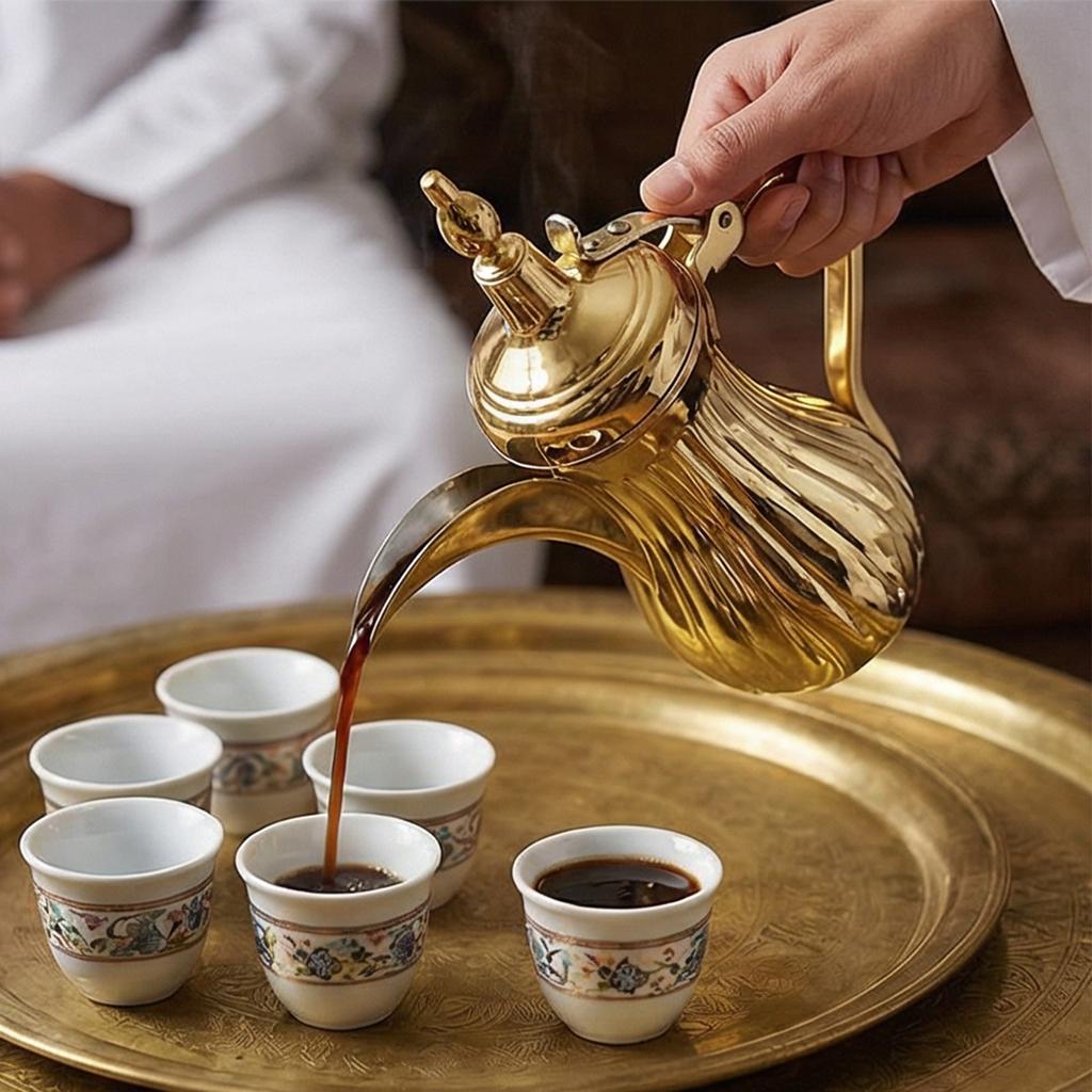 Classical Middle East Design Stainless Steel Tea Kettle Ideal For Indoor And Outdoor Activity