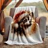 Chrismas Dog Flannel Blanket Soft Warm All-Season Throw, Design for Camping, Car Travel, Hiking Sofa, Bed, Office Perfect Gift for Parties