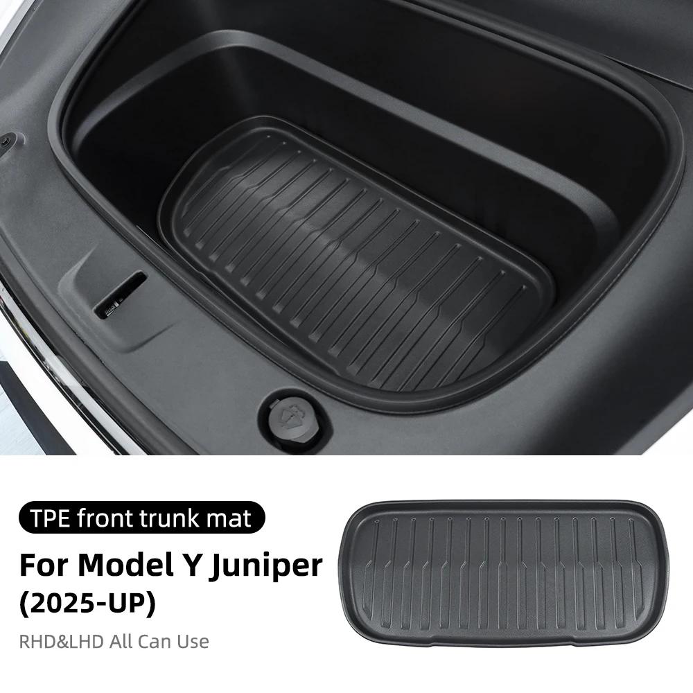 For Tesla Model Y 2025 Juniper Launch TPE Car Front Rear Trunk Mats Anti-slip Pads All Weather Waterproof Accessories