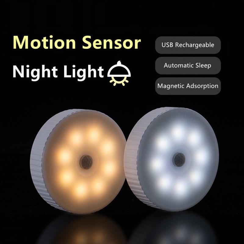 Rechargeable LED Motion Sensor Night Light USB Sensor LED Night Light Wireless Energy Saving LED Induction Lamp for Home