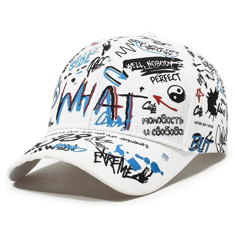 

Кепка мужская и женская весна и осень корейский выпуск бейсболка с граффити-надписями мужская солнцезащитная кепка для отдыха на природе One Size