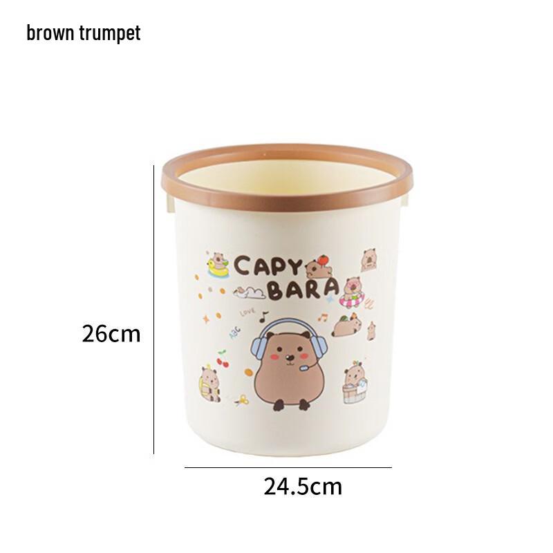 Capybara Decorative Household Trash Can with Press Ring