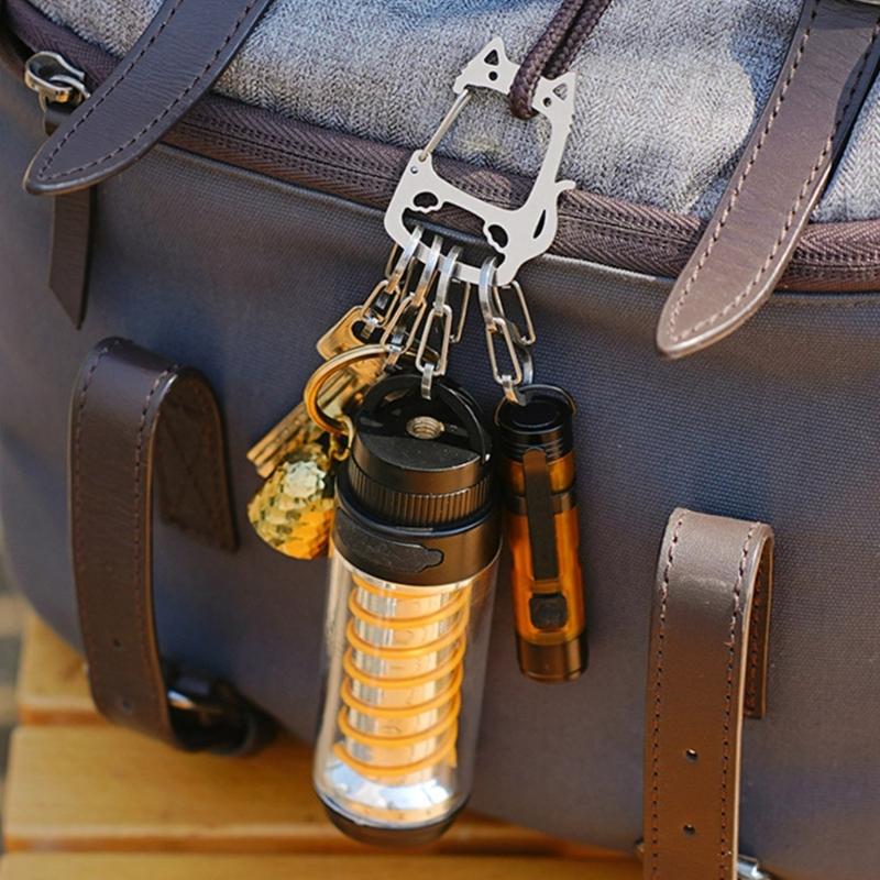 Creative S Hook Lucky Cat Keychain In Stainless Steel Material Perfect For Organizing Keys And Small Items