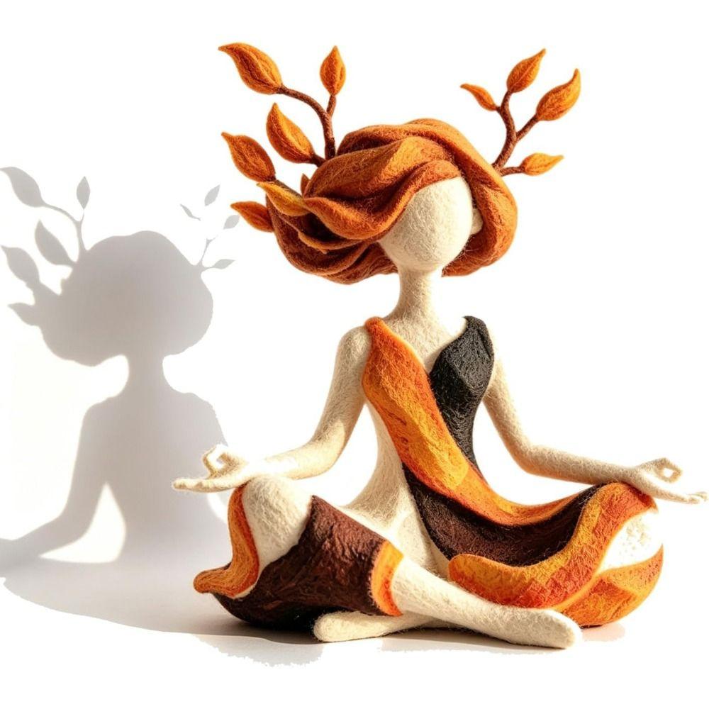 Mindfulness Abstracte Yoga Beeldje Hars Woondecoratie Standbeeld Bureau