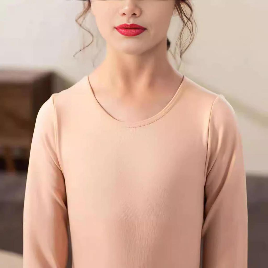 Women's Nude Fleece Ballet Base Layer Set for Autumn/Winter - Invisible Practice Wear for Children