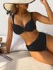 Bikini Sexy Monocolore a Vita Alta Europeo 2026 per Vacanze al Mare