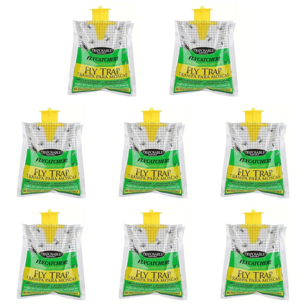 Hanging Fly Trap Bag with Fly Bait Disposable Fly Catcher Bag Non-Toxic Flies Trap Fly Trap Catcher Bag for Outdoor Garden Farm