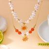 Jewelry 2-piece set: Cross-shaped faux pearl necklace set, personalized and simple handmade beaded choker for women