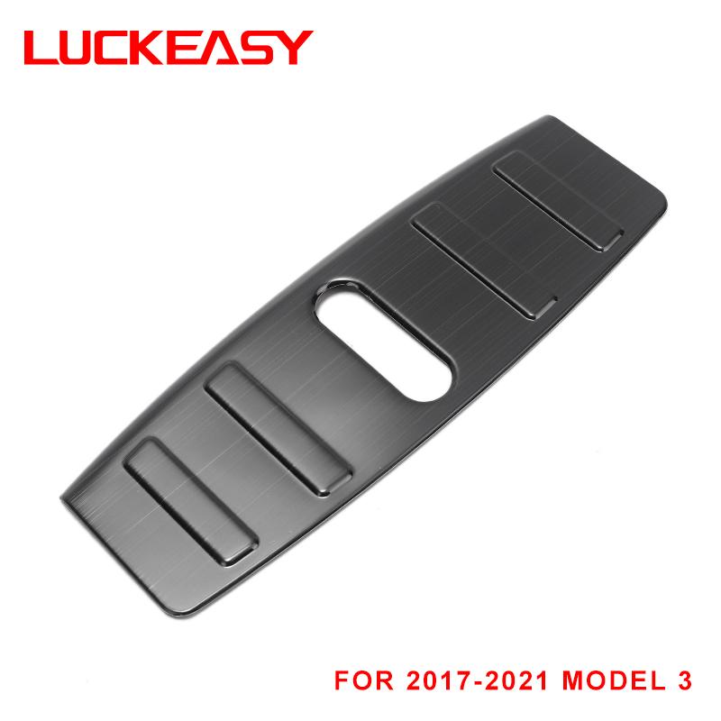 LUCKEASY Modyfikacja Dla Tesla Model 3 Y Samochodowy Nakładka Ochronna Progu Drzwi Dekoracja Progowa Stal Nierdzewna Ochrona Bagażnika