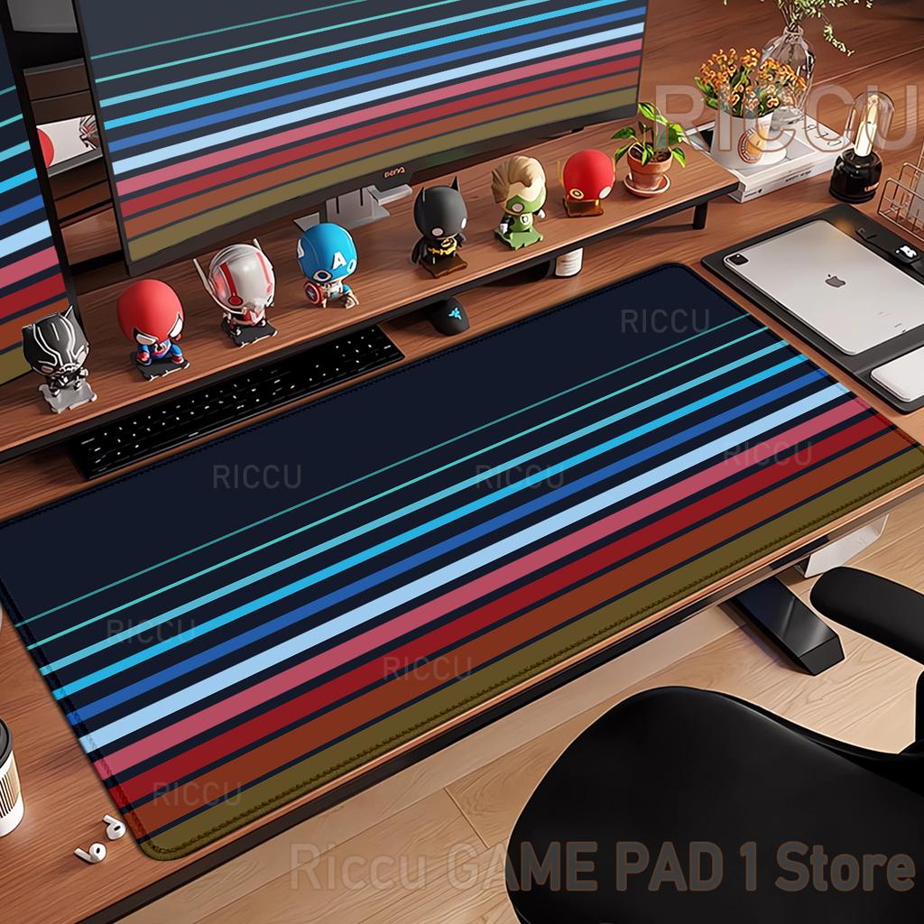Gamer Mousepad Gradient Color Line Mouse Pad Large Mouse Mat Natural Rubber Desk Rug PC Desk Mats Retro Design Mousepad xcm