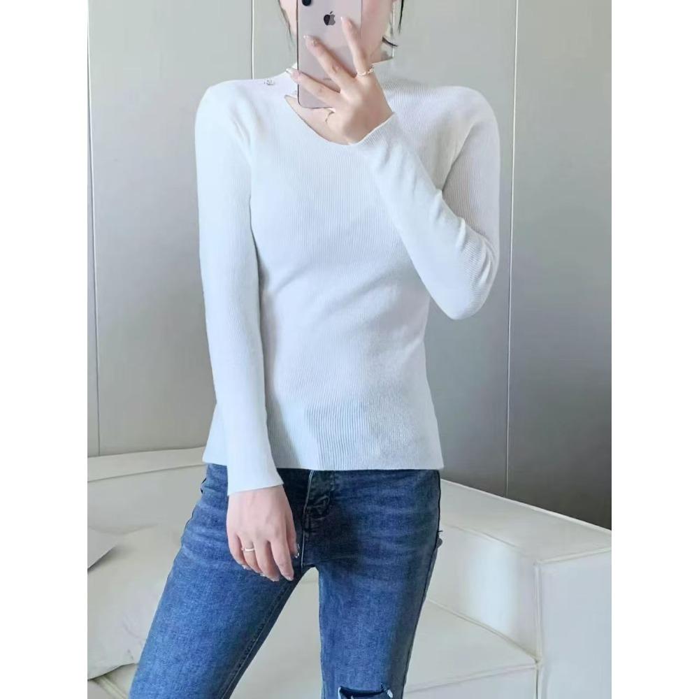 Women's Half High Neck Sweater Autumn and Winter Western Korean Style Sweater Inner Knit Sweater