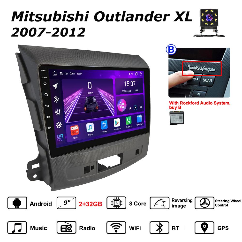 Android Car-Play Car Radio For Mitsubishi Outlander XL 2007-2012 Multimedia Player Head Unit Stereo GPS Navigation BT WIFI,8 CORE ,2+32GB