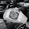 High-Value Fashion Trend Non-Mechanical Transparent Ghost Head Wine Barrel-Shaped Men'S Watch
