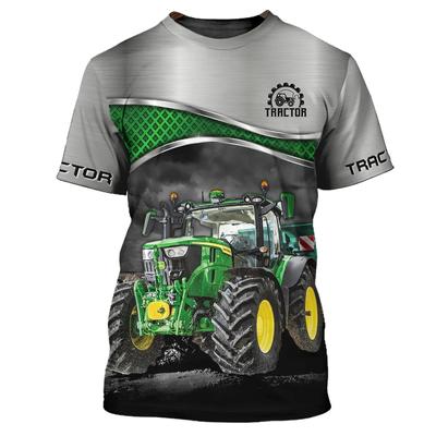 New Summer Tide Tractor Pattern Men T-Shirts Casual 3D Print Tees Hip Hop Personality Round Neck Short Sleeve Quick-Dry Tops
