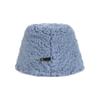 VARZAR Fur Long Label Boucle Drop Bucket Hat Blue