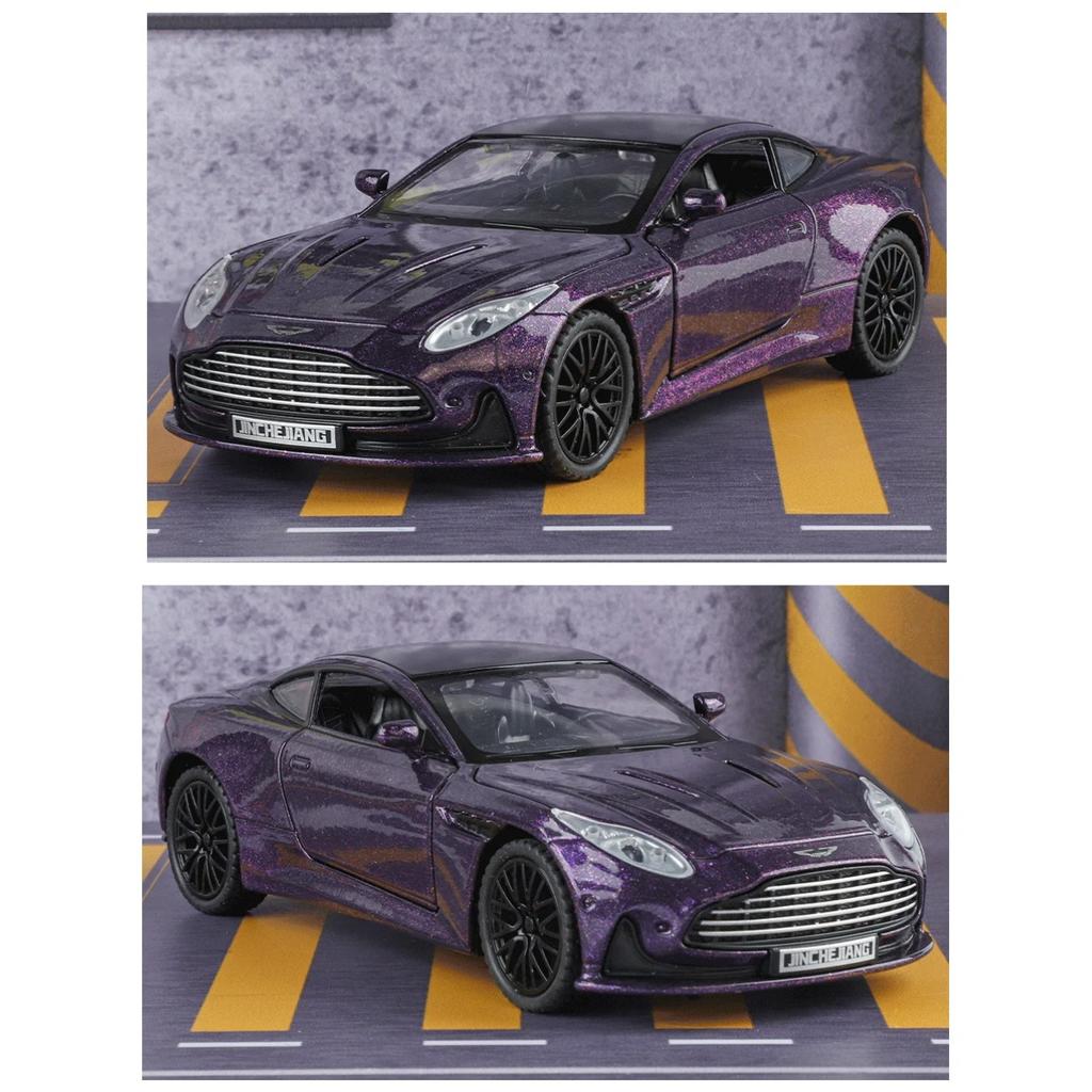 1/32 Scale Aston Martin DB12 GT Super Sports Car Alloy Diecast Metal Model Car Sound & Light Holiday Gift with Kid Children's Toy Car