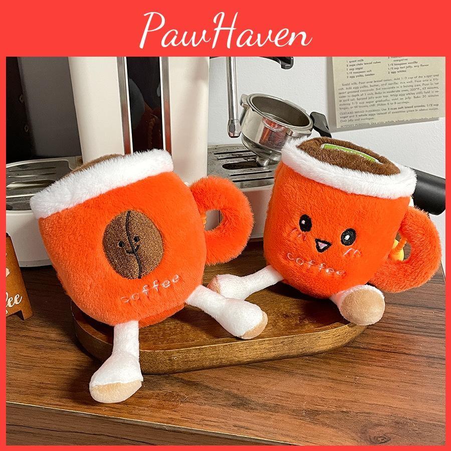 Plush Cup Coffee Keychains With Smiley Face Design For Desk Decor Gifts And