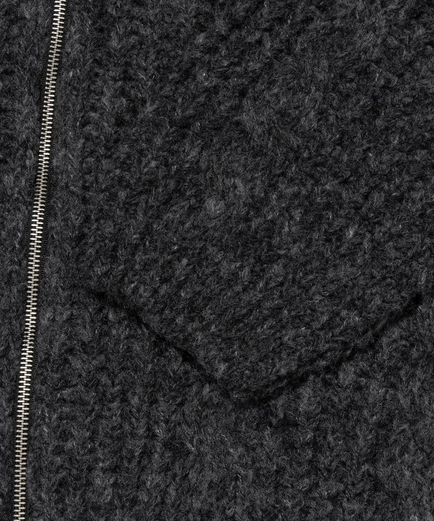 OTHERFITS Cable High-Neck Knit Zip-Up (Charcoal)