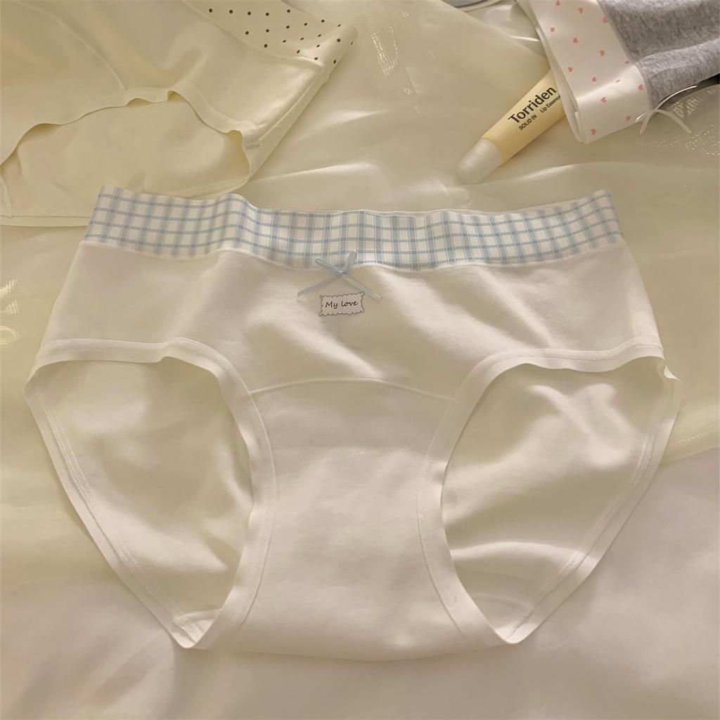 Girls Spring and Autumn Sweet All Match Splicing Cotton 10A Extension Antibacterial Crotch Triangle Briefs